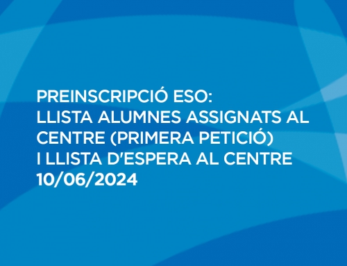 Llista d’admesos i llista d’espera Preins ESO 24-25